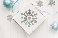 12 White Snowflake Boxes- 6x6x2.5 Inches