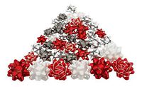 40 Count Peel N Stick Bows White/Silver/Red/Gray 3 Sizes