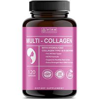Premium Multi Collagen Pills - Grass Fed Collagen Peptides for Anti-Aging, Hair, Skin & Nails. Hydrolyzed Collagen Capsules for Women. Powerful Collagen Supplements for Women - Vine Nutrition 120CT
