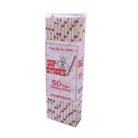 SipSticks Paper Drinking Straws Biodegradeable 50 Pack - Red Stars
