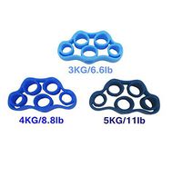 AliceInter 3pcs Finger Gripper Resistance Bands Finger Stretcher Silicone Hand Exerciser Grip Strength Wrist Trainer