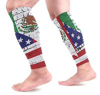 USA Mexico Flag Combo Sports Calf Compression Sleeves Leg Compression Calf Sleeve for Runners Men Women (1 Pair)