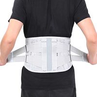 Lumbar Belt, Lower Back Brace Waist Support with Curved Aluminum Strips for Sciatica, Scoliosis, Herniated Disc Pain Relief, Adjustable Compression Belt for Men and Women(Gray, S)