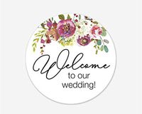 Welcome to Our Wedding Stickers, Hotel Welcome Bag Labels Wedding and Bridal Shower Event Favor Labels (#379-025)