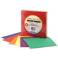 Hygloss Products HYG88169BN Tissue Paper 480ct 5" Squares Primary Colors, Grade Kindergarten to 1 Age 4.8" Height, 5.09" Wide, 5.099" Length (Pack of 2880)