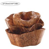 WWSHM Household Fruit BowlWood Multi-grain Raw Wooden Candy Dish Fruit Plate Grid Wooden Root Carving Tray Wood Fruit Bowl (Color : 1519CM)