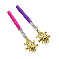 SinLoon Back Scratcher Hand Massager backslap (2- Pack) Portable Extendable Telescopic Metal Back Scratchers with Rubber Handles (Skull Heads)