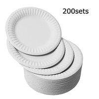 Disposable Paper Plates 9 Inch,200 Count Perfect for Wedding,Parties,Birthday,Halloween Supplies
