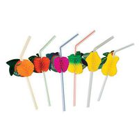 Royal Assorted Paper Fruit Straw, Package of 144