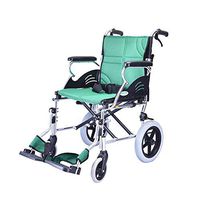 ChenCheng Wheelchair, Aluminum Alloy Light Portable Multi-Function Elderly Disabled Manual Manual Scooter Care Car, Medical Supplies (Color : Green)