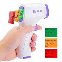 Kukakoo Ear and Forehead Thermometer – Fever Alarm and Memory Function丨Portable Digital 3 Color Backlight Non-Contact Infrared Forehead Thermometer for Baby Kids Adults Indoor Outdoor