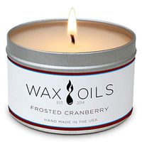 Wax and Oils Soy Wax Aromatherapy Scented Candles (Frosted Cranberry) 8 Ounces. Single