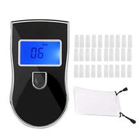 Terisass AT-818 Portable Backlit LCD Screen Alcohol Breath Tester Breath Analyzer with 30 Mouthpieces Digital Breath Alcohol Tester Breathalyser Lie Detector