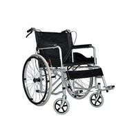 JPLUNYI Lightweight Folding Transit Wheelchair with Handbrakes Free Inflatable Elderly Disabled Wheelchair (Color : Black)