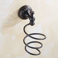LIUCS Holder for hairdryer in Black Bronze, Carved Base in The Wall, Holder for Hair Drier for Bathroom, Bathroom Accessories, Suitable for Hairdresser, Hotel, Shower Room, etc.
