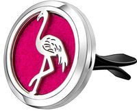mEssentials Flamingo Aromatherapy Car Air Freshener Essential Oil Car Vent Diffuser With Vent Clip and 9 Color Refill Pads