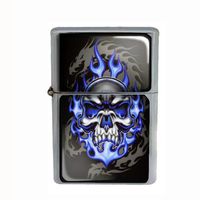 Wind Proof Dual Torch Refillable Lighter Skull Design-015