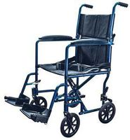 Aluminum Transport Chair Lightweight Wheelchair, 19" (Blue)
