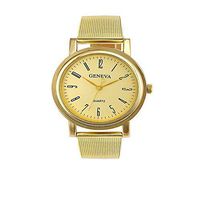 YunhuiM⌚Geneva Womens Watch Classic Quartz Stainless Steel Mesh Belt Wrist Watch Precise Dial (Gold)