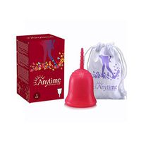 Fullfun Reusable Silicone Menstrual Cup - Tampon and Pad Alternative - Feminine Hygiene Protection (Red, S)