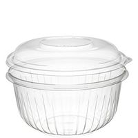 Dart C48BCD 48 oz Clear OPS Bowl with Dome Lid (Case of 126 Bowls w/Lids)