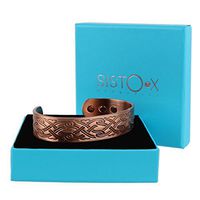 SISTO-X Chunky Copper Magnetic Bracelet/Bangle Waves Design by Sisto-X® 6 Magnets Health Ndfeb Medium (160-190Mm)