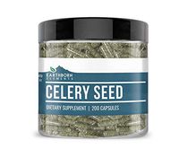 100% Pure Celery Seed, 200 Caps, 630 mg/Serving, 100% Pure, No Rice or Magnesium Stearate Filler, No Added Flavor, Color or Preservatives, Lab Verified Quality, Gluten-Free, Made in USA