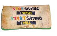 Tobacco Case Pouch Synthetic Leather Smoke for Rolling Cigars Stop Saying I Wish Start Saying I Will