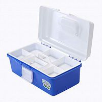 JD Home Upgraded Version Lockable Medication Box Organizer Small Medicine Lock Box with Compartments Childproof Prescription Storage Box