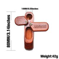 Wood Tobacco Pipe 2 in 1 Storage 3.14'' Long Father's Gift Decorative or Collection Random Color