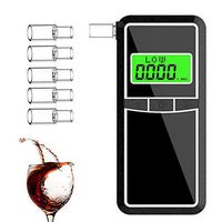 Breathalyzer, AHUIFT Professional Alcohol Tester, Portable Digital LCD Breathalyser High-Accuracy Breathalyzer for Drivers Or Home Use with 5 Mouthpieces [FDA Certification]