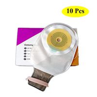 Ostomy Colostomy Bags 10Pcs,Drainable One-Piece System Pouch for Ileostomy Stoma Care,Cut-to-Fit 15mm-60mm