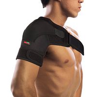 Adjustable Sports Back Shoulder Brace Shoulder Pad Wrap Support Belt Single Sports Pretector - G02 by Mumian (L, Black)