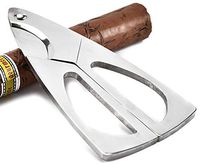 Stainless Steel Cigar Scissors Metal Cigar Knife Double Blade Cutter Smoking Accessories Pocket Gadgets Sharp 112mm