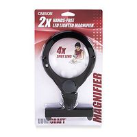 Carson LumiCraft LED Lighted Hands-Free 2x Magnifier with 4x Spot Lens & Neck Cord (LC-15)