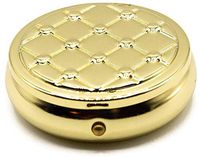 Gold Lattice - Pocket Purse Portable Travel Pill Box & Medicine Organizer (3 Compartments)