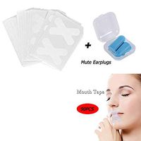 90Pcs Mouth Tape Sleep Strips with 1 Pair Mute Earplugs for Better Nose Breathing/Improved Nighttime Sleeping/Less Mouth Breathing/Instant Snoring Relief