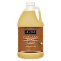 Bon Vital' Coconut Massage Oil Made with 100% Pure Fractionated Coconut Oil to Repair Dry Skin, Used by Massage Therapists and at-Home Use for Therapeutic Massages and Relaxation, 1/2 Gallon Bottle
