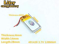 BIHUADE 3.7V 401428 120MAH Lithium Polymer Li-Po Rechargeable Battery for DIY Mp3 MP4 MP5 GPS