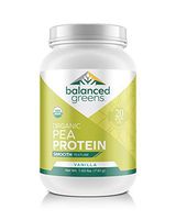 Organic Yellow Pea Protein Powder by balanced greens RAW Vegan Paleo Plant Protein, 20 G per Serving, 27 Servings, Vanilla