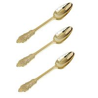 BalsaCircle 48 pcs 7-Inch long Gold Metallic Disposable Plastic Spoons - Tableware Discounted Wedding Party Event Catering Supplies