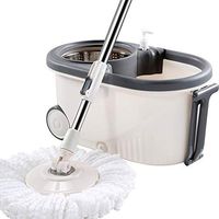WLNKJ Rotating Mop Bucket, Mopping Tile Wood Floor Home Absorbent Mop with Roller 360 Degree Rotating Mop for Kitchen Bedroom Living Room