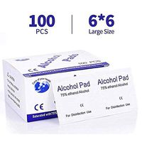 Alcohol Prep Pads, 75% Alcohol Disinfectant Cotton Slices, 100 Pcs Sterile Alcohol Gauze Pads Individually Wrapped Swap Pad Wet Wipe, 6x6 cm