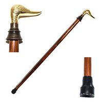 Eve.Store Mallard Duck Polished Brass Handle Wooden Walking Stick Cane.
