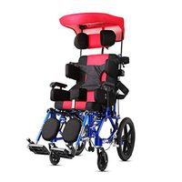 FXNN Transport Wheelchair Foldable Wheelchair - Adjustable Lightweight Elderly Wheelchair Portable Aluminum Alloy Disabled Wheelchair with Seat Belt Full Lying Hemiplegia Walker