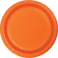 Creative Converting 240 Count Case Touch of Color Round Paper Dinner Plates, 9-Inch, Sun Kissed Orange