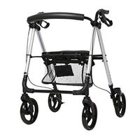 Drive Walker Medical Aluminum Rollator Fold Up and Back Support,Wheels, Padded Seat with Shopping Basket,Blue