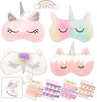 Unicorn Sleeping Mask, 4 Pack Soft Plush Blindfold Cute Unicorn Horn Sleep Mask, 4 Unicorn Hair Ties Elastic Hair Ties, Eye Mask Cover for Girls Women Kids, Cute Unicorn Eye Mask