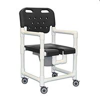 IPU ELT820 P Elite Rolling Shower Commode Chair for use over Toilet, Bedside, and in the Shower