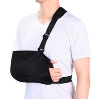 Arm Sling, Breathable Arm Support Shoulder Immobilizer with Waist Strap and Movable Shoulder Pad for Broken Shoulder, Sprain, Strain, Elbow Injury Recovery, Left and Right Arm